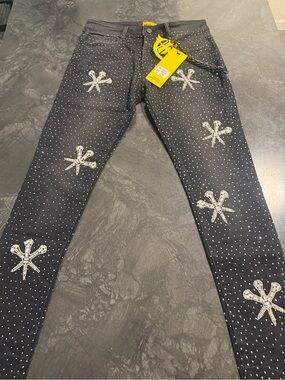 GFTD LA Black Dagger Rhinestone Jeans